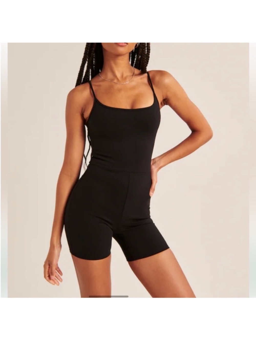Abercrombie & Fitch Black Petite Large Sleeveless Romper Onesie Shorts